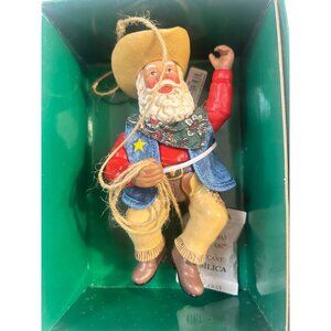 Dept 56 Pastimes Ornament Cowboy Santa Lasso Collectible in box Rare